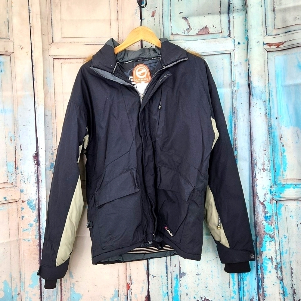 Liquid Men’s Venture Ski Snowboard Hooded Insulated Black Jacket